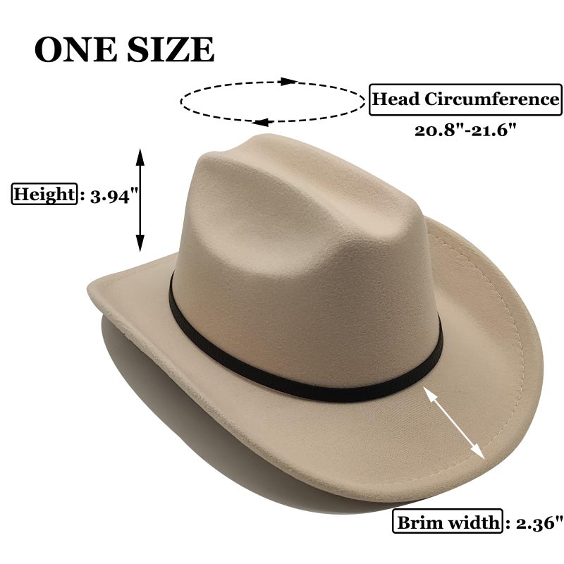Willheoy Kids Cowboy Hat for Girls Boys Western Cowgirl Hat with Buckle Belt Unisex Wide Brim Fedora Hat Dress Up Costume - Image 4